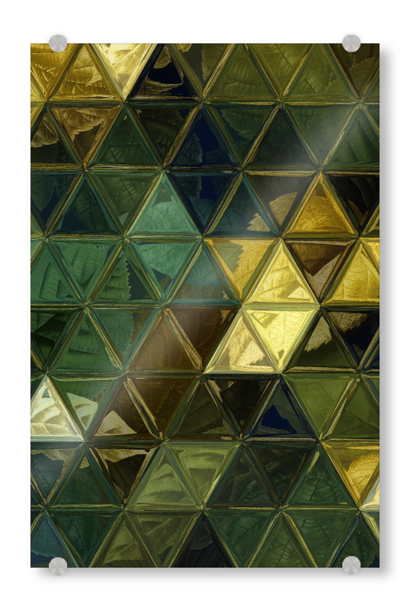 Acrylglasbild "Mosaic green yellow" artboxONE - Abstrakt,Geometrie