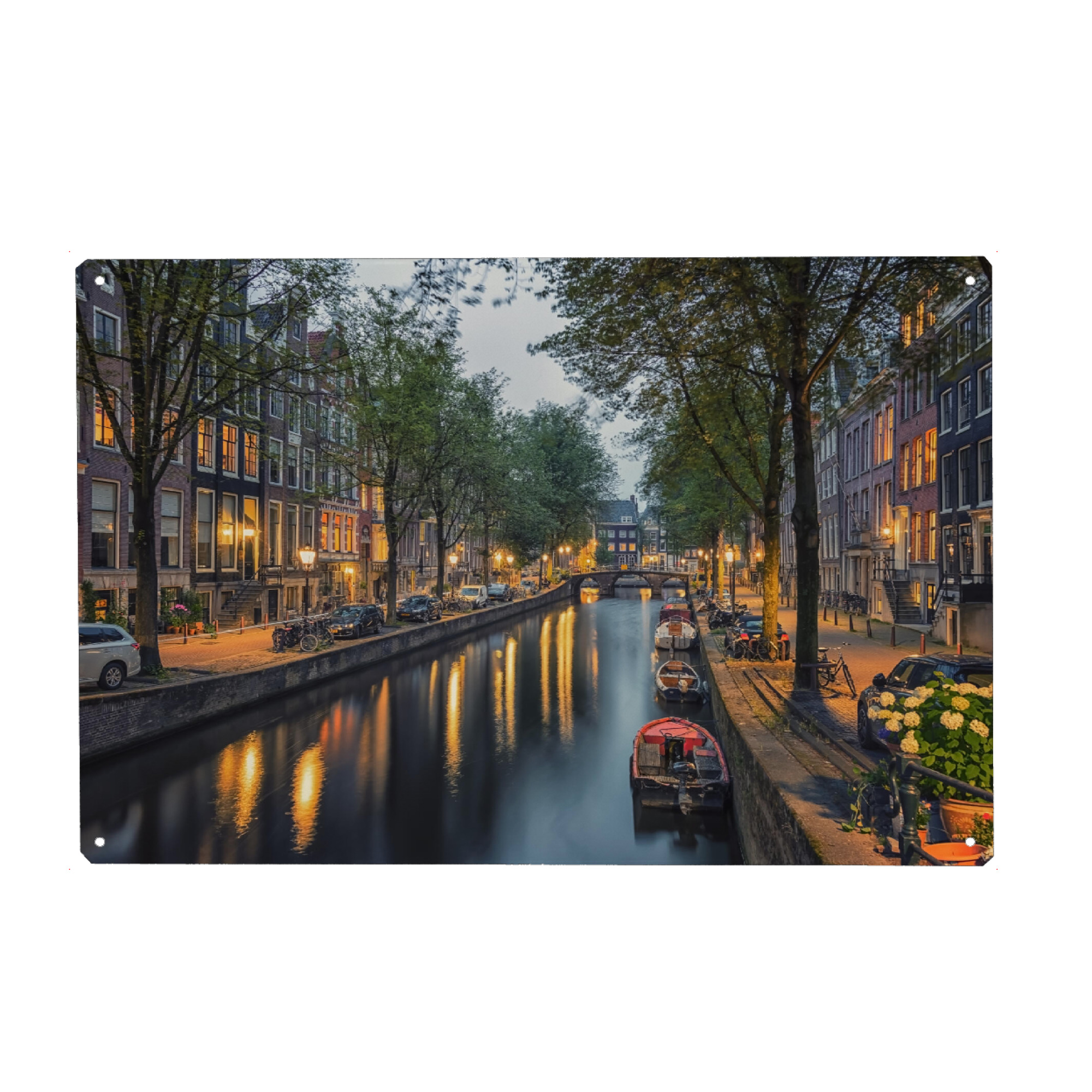Holzbild "Amsterdam City Lights" artboxONE - Städte,Reise,Architektur,Reise / Länder,Städte / Amsterdam