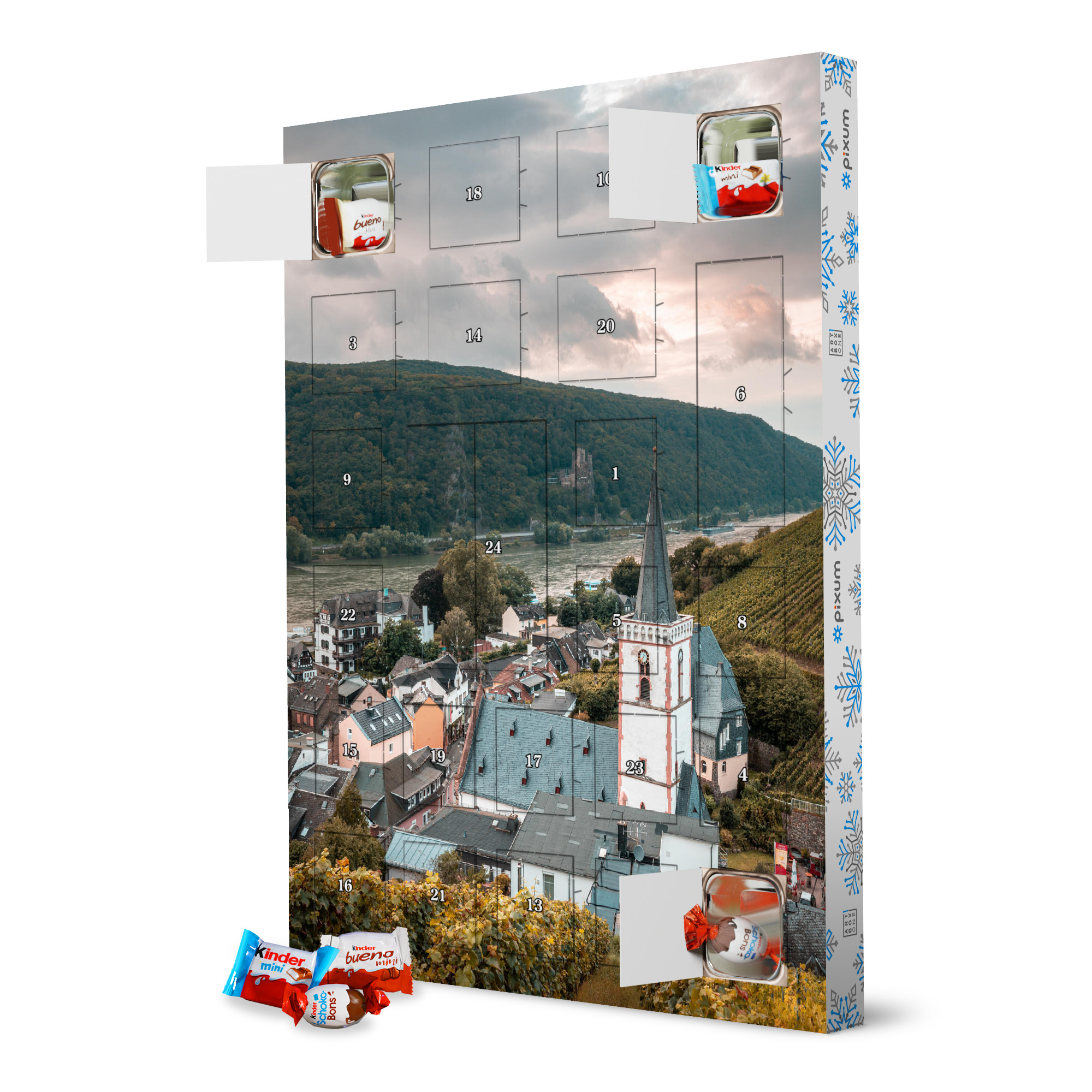 Adventskalender XXL mit Produkten von Kinder Assmannshausen Kirche artboxONE Adventskalender Städte