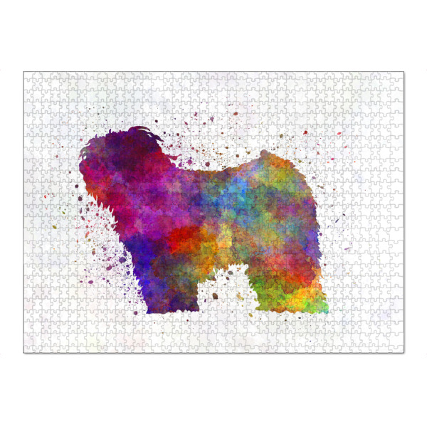 Puzzle Ravensburger "Puli in watercolor" artboxONE - Tiere,Abstrakt - Dog,Dogs,Pet,Animal,Mammal,Watercolor,Dog poster,Illustration,Abstract,Hund,Tier