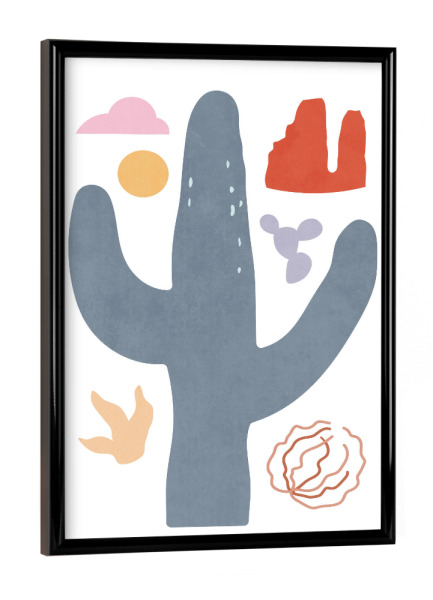 Poster mit schwarzem Rahmen "Minimale Wüstenlandschaftsformen" artboxONE - Natur,Abstrakt