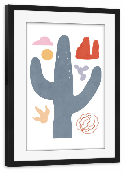 Poster mit Rahmen schwarz "Minimale Wüstenlandschaftsformen" artboxONE - Natur,Abstrakt