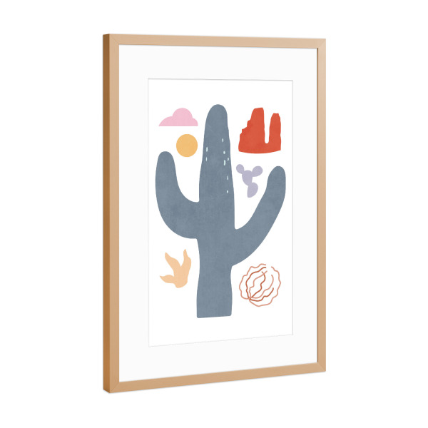 Poster mit Rahmen Kupfer "Minimale Wüstenlandschaftsformen" artboxONE - Natur,Abstrakt