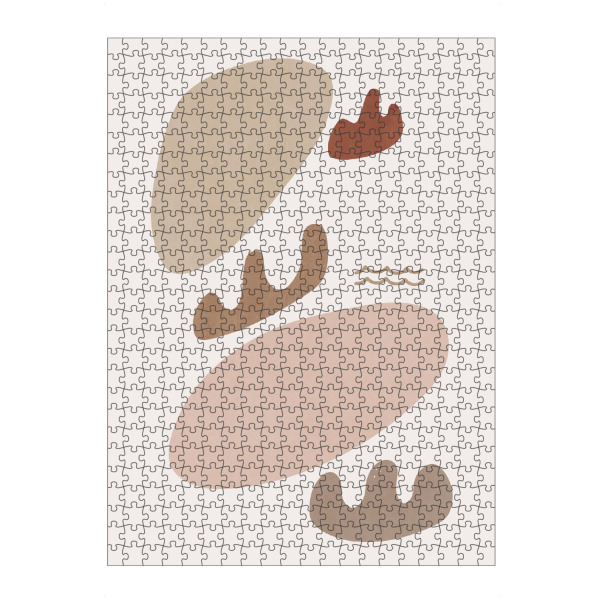 Puzzle Ravensburger "Simple Blush Lakeside Shapes" artboxONE - Natur,Abstrakt - Einfach,Minimal,Form,Natur,See,Insel,Berg,Draußen,Bunt,Geometrie