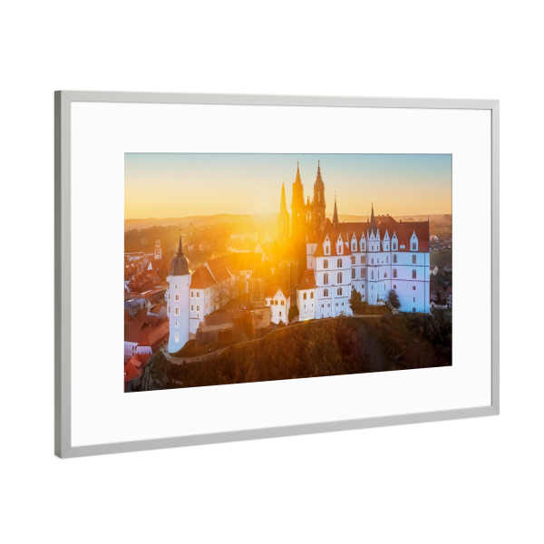 Poster mit Rahmen Silber "Albrechtsburg Meißen" artboxONE - Architektur