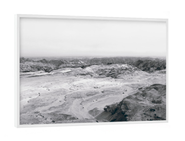 Poster mit weißem Rahmen "Namibia Mondlandschaft" artboxONE - Natur,Reise,Schwarzweiß,Reise / Afrika,Reise / Länder
