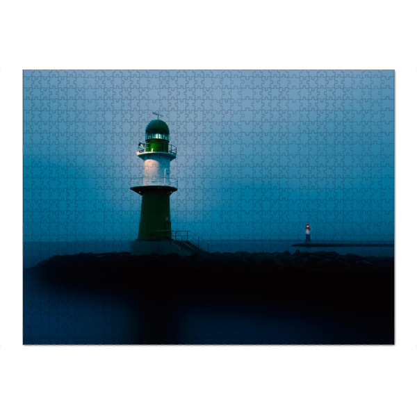 Puzzle Ravensburger "Leuchtturmliebe Warnemünde" artboxONE - Reise,Architektur,Reise / Strand und Meer