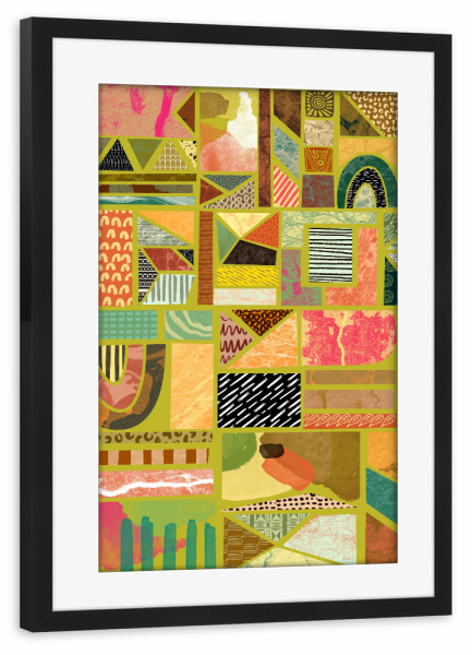 Poster mit Rahmen schwarz "Ghana Art Design" artboxONE - Reise / Afrika