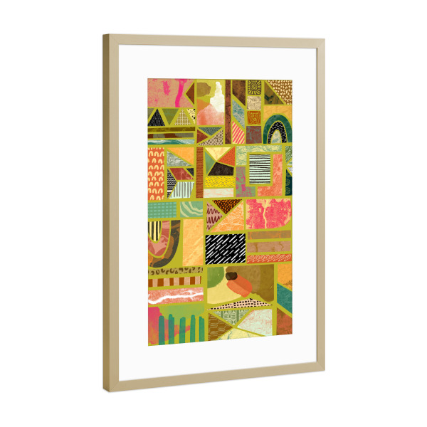 Poster mit Rahmen Gold "Ghana Art Design" artboxONE - Reise / Afrika