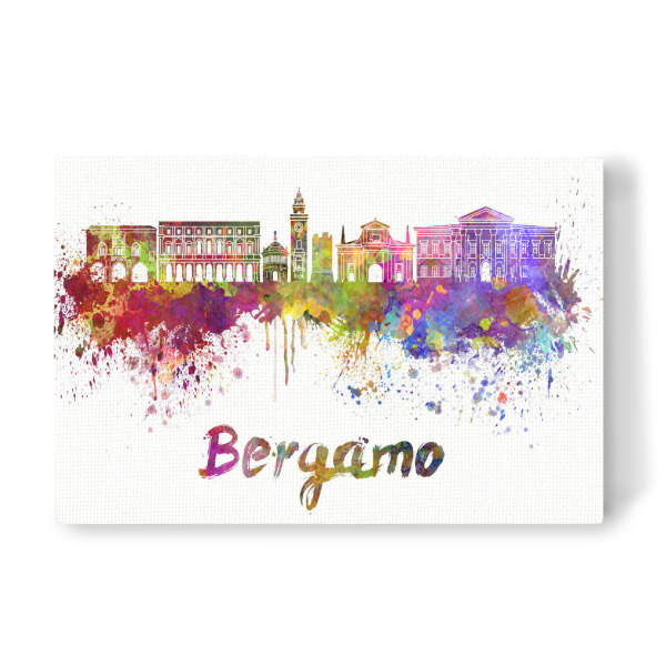 Leinwandbild "BERGAMO skyline in watercolor-b" artboxONE - Städte,Reise,Abstrakt,Architektur