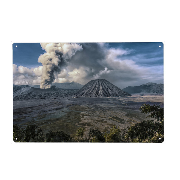 Metall Poster "Eruption in Java" artboxONE - Natur,Reise,Für Kinder,Reise / Länder,Für Papa