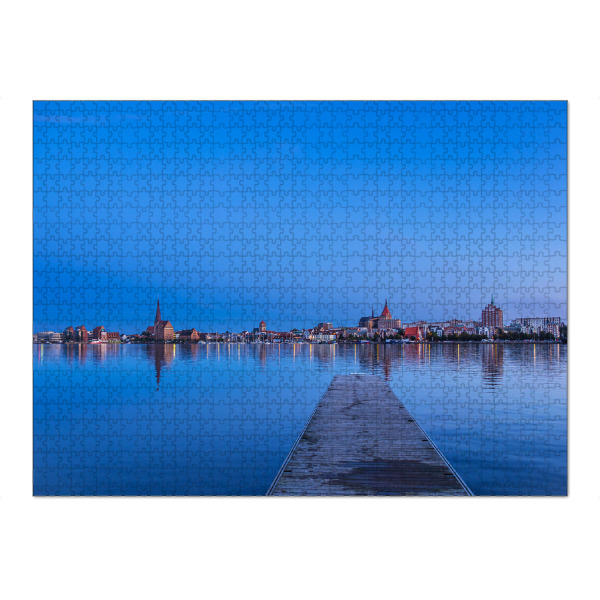 Puzzle Ravensburger "Steg, Warnow, Blaue Stunde" artboxONE - Natur,Reise,Architektur,Städte / Weitere