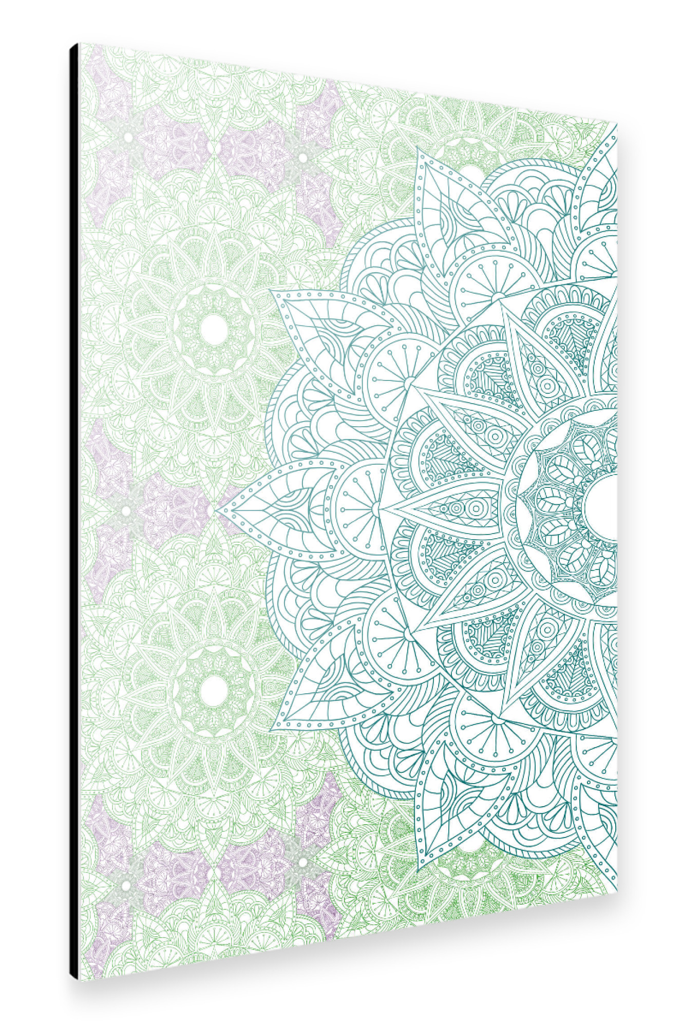 Alu-Dibond "Mandala Cyan" 75x50 cm artboxONE