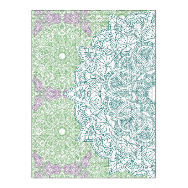Puzzle Ravensburger "Mandala Cyan" artboxONE - Natur,Abstrakt - Mandala,Yoga,Vector,Boho,Fancy,Arabic,Abstract,Nature - Bild mandala