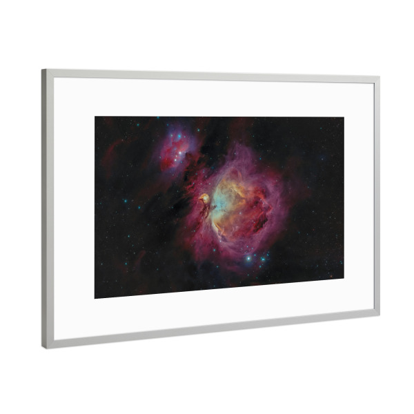 Poster mit Rahmen Silber "Orionn-Emissionsnebel" artboxONE - Galaxy - Universum,Astro,Astrofotografie,Nebel,Sterne,Weltall,Weltraum,Deepsky