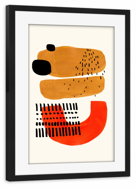 Poster mit Rahmen schwarz "Ejaaz Haniff - Mid Century Smile" artboxONE - Abstrakt,Geometrie