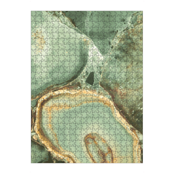 Puzzle Ravensburger "Green Agate" artboxONE - Natur,Abstrakt,Marmor - Green,Gold,Marbòe,Stone,Precious,Agate,Mineral,Abstract,Abstrakt,Marmor