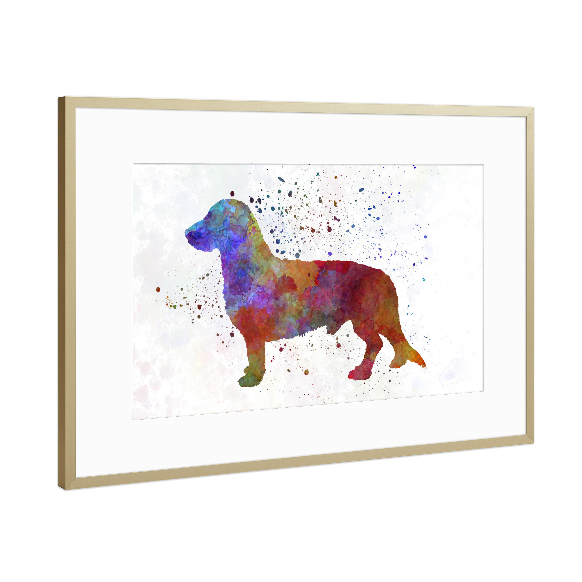 Poster mit Rahmen Gold "Westphalian Dachsbracke dog" artboxONE - Tiere,Abstrakt