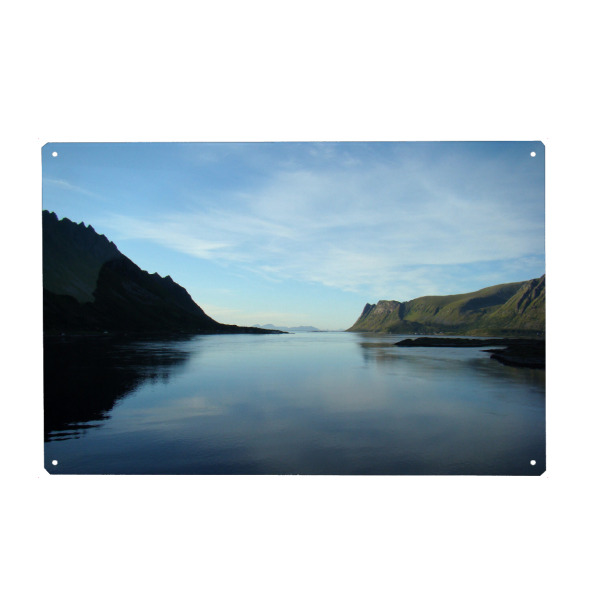 Holzbild "Nordnorwegen Sund" artboxONE - Natur,Reise,Reise / Strand und Meer,Reise / Länder