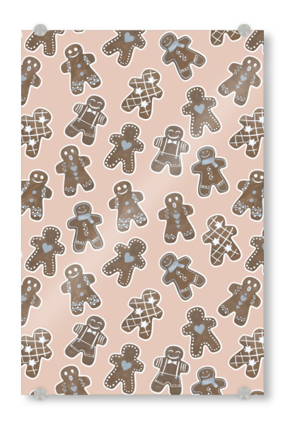 Acrylglasbild "Gingerbread Men Theme" artboxONE - Für Kinder,Essen & Trinken,Menschen,Weihnachten