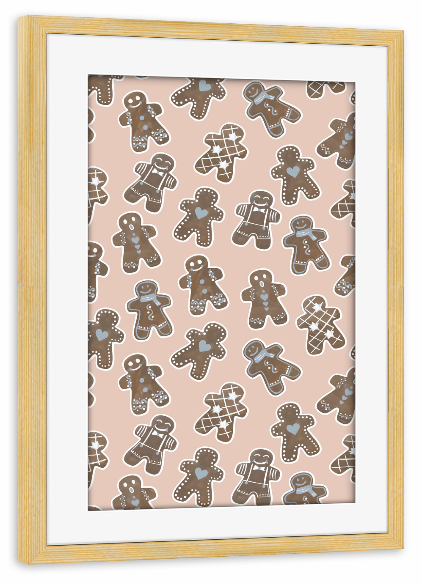 Poster mit Rahmen kiefer "Gingerbread Men Theme" artboxONE - Für Kinder,Essen & Trinken,Menschen,Weihnachten