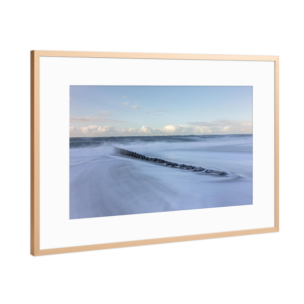 Poster mit Rahmen Kupfer "Wellen Langzeitbelichtung" artboxONE - Reise / Strand und Meer - Wellen,Meer,Strand,Buhnen,Sylt,Langzeitbelichtung,Sea,Waves