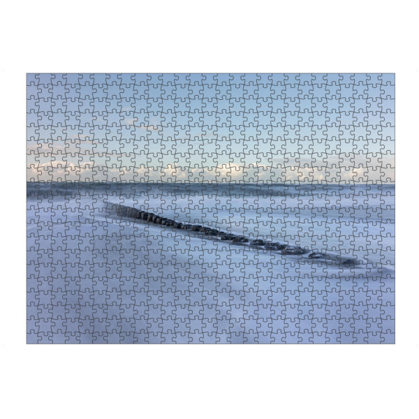 Puzzle Ravensburger "Wellen Langzeitbelichtung" artboxONE - Reise / Strand und Meer - Wellen,Meer,Strand,Buhnen,Sylt,Langzeitbelichtung,Sea,Waves