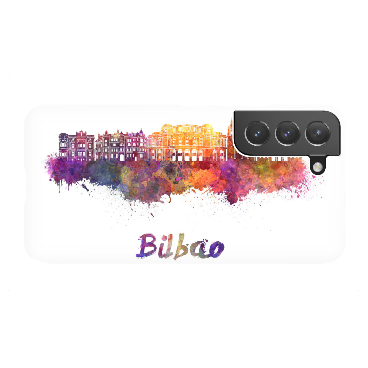 Samsung Galaxy "BILBAO skyline in watercolor-b" Premium-Case Handyhülle artboxONE