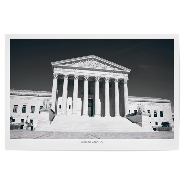 Poster 30x20 cm "The Supreme Court in Washington" artboxONE - Reise,Schwarzweiß,Architektur,Reise / Länder,Städte / Washington
