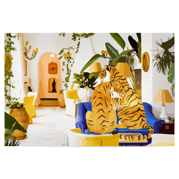 Poster 30x20 cm "Tiger Reserve Villa | Bohemian" artboxONE - Tiere