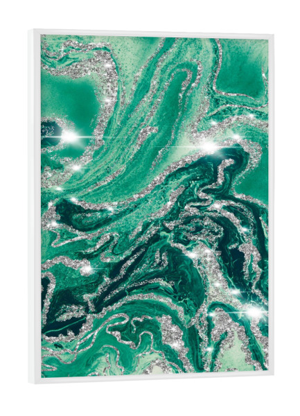 Poster mit weißem Rahmen "Green Malachite Pattern" artboxONE - Natur,Abstrakt,Fashion,Marmor