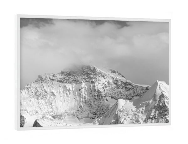 Poster mit weißem Rahmen "Jungfrau in schwarzweiss" artboxONE - Natur,Reise,Reise / Länder