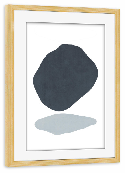 Poster mit Rahmen kiefer "Einfache blaue Baumform" artboxONE - Abstrakt,Geometrie