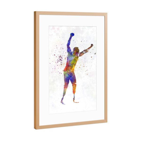 Poster mit Rahmen Kupfer "Winning Paralympic Athlete" artboxONE - Abstrakt,Sport
