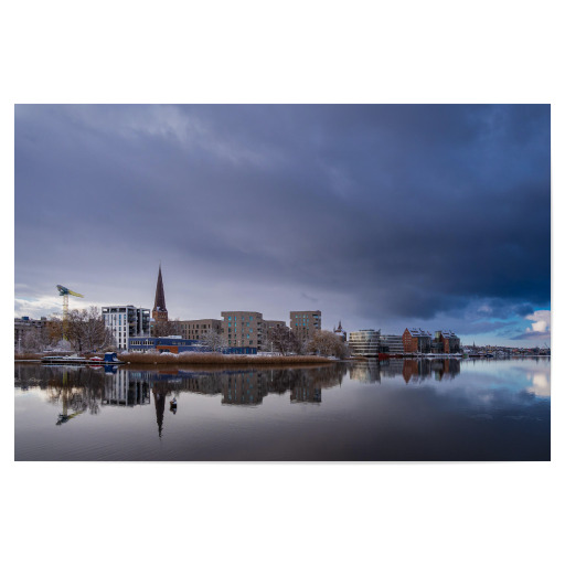 Warnow, Rostock und Wolken