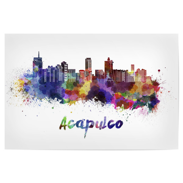 Poster 30x20 cm "ACAPULCO skyline in watercolor-b" artboxONE - Städte,Reise,Architektur