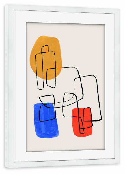 Poster mit Rahmen weiß "Ejaaz Haniff - Primary Circuit" artboxONE - Abstrakt,Geometrie