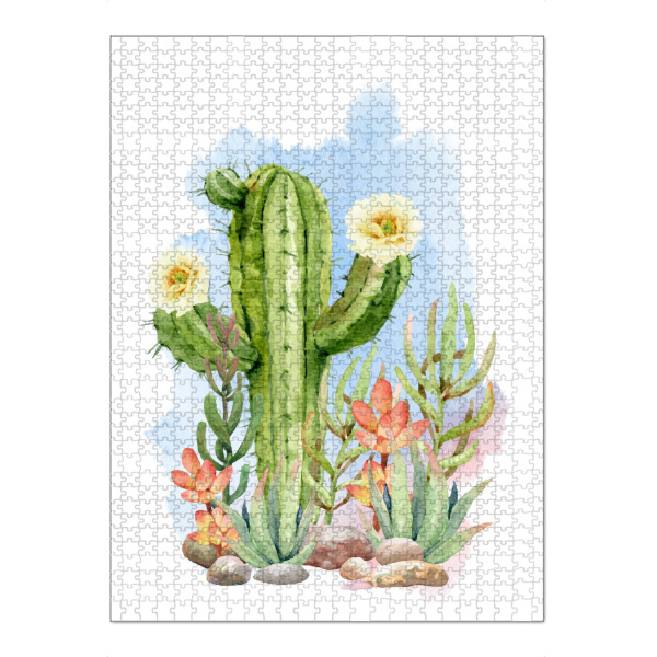 Puzzle Ravensburger "Blühender Kaktus und Sukkulenten" artboxONE - Natur,Floral