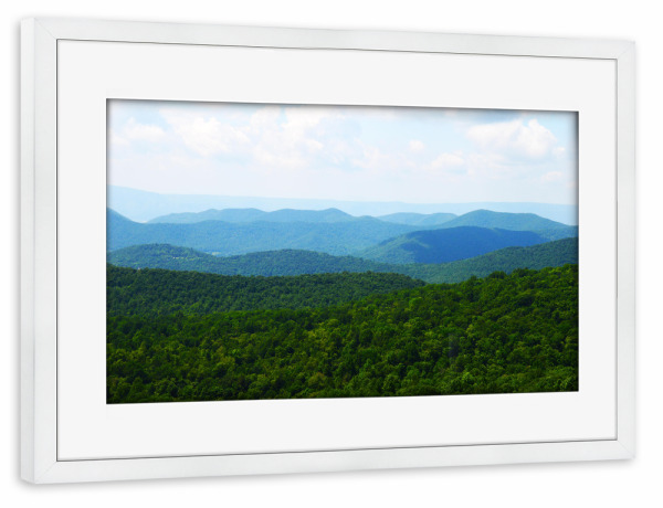 Poster mit Rahmen weiß "Die blauen Berge von Virigina" artboxONE - Natur,Reise,Reise / Länder