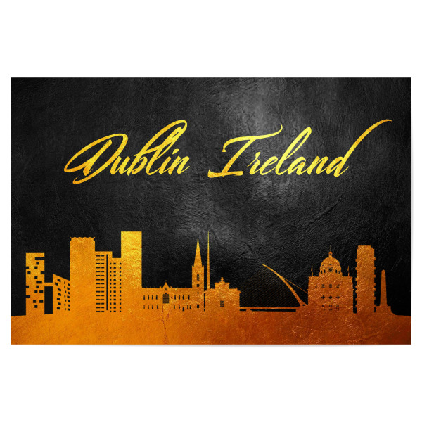 Poster "Dublin Ireland Gold Skyline" artboxONE - Städte - Gold,Skyline,Dublin,Ireland,City,Stadt,Irland