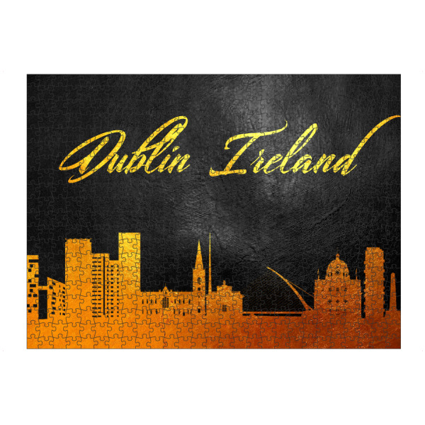 Puzzle Ravensburger "Dublin Ireland Gold Skyline" artboxONE - Städte - Gold,Skyline,Dublin,Ireland,City,Stadt,Irland - Bild gold