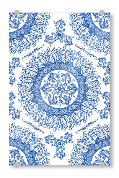 Acrylglasbild "Mandala Portuguese" artboxONE - Natur,Abstrakt - Mandala,Vector,Yoga,Boho,Fancy,Arabic,Abstract,Nature,Tribal,Portugal,Portuguese