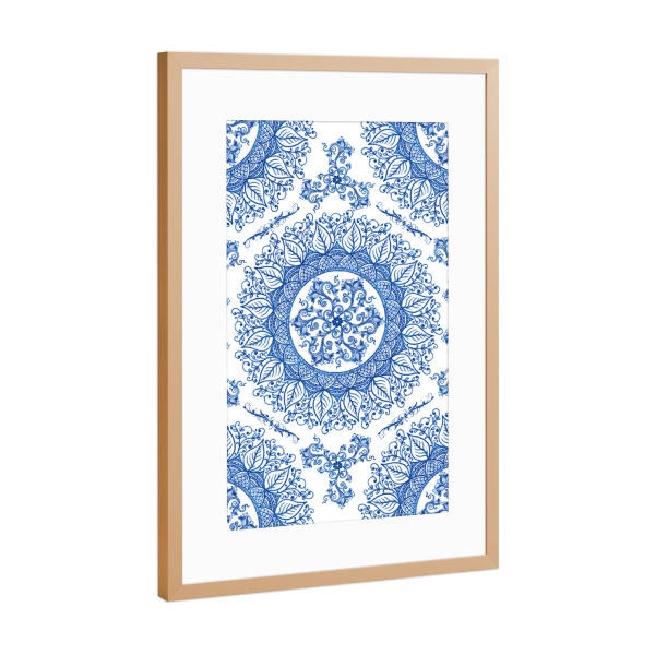 Poster mit Rahmen Kupfer "Mandala Portuguese" artboxONE - Natur,Abstrakt