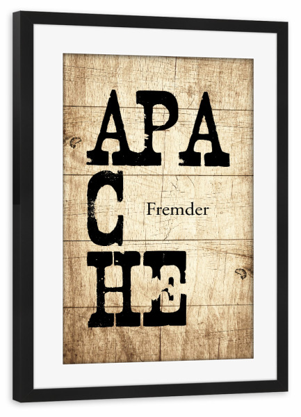 Poster mit Rahmen schwarz "Apache - Definition" artboxONE - Typografie,Reise,Reise / Länder