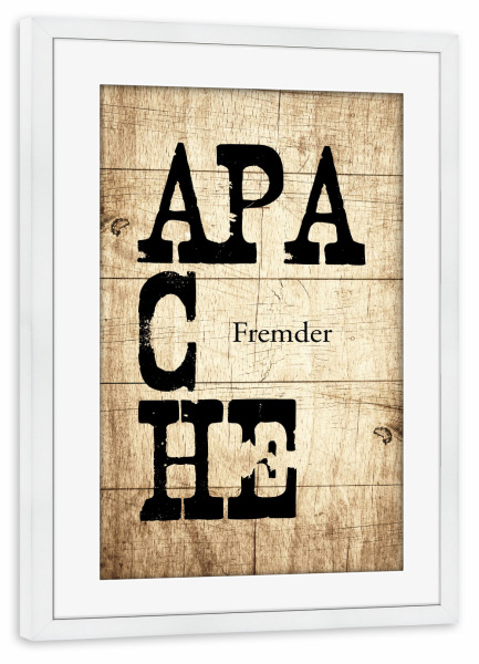 Poster mit Rahmen weiß "Apache - Definition" artboxONE - Typografie,Reise,Reise / Länder