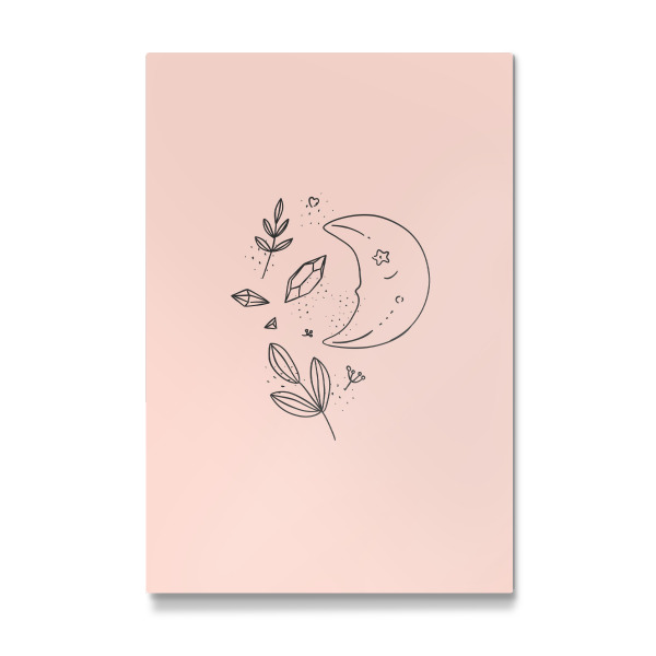 Galerie-Print "Floral art style moon pink" 30x20 cm artboxONE