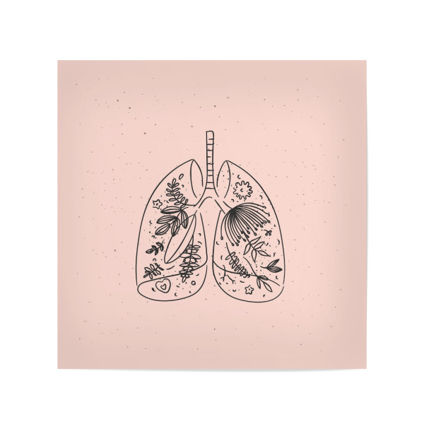 Poster 20x20 cm "Floral art style lungs pink" artboxONE - Natur,Floral,Menschen