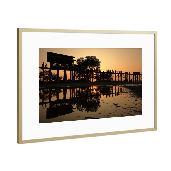 Poster mit Rahmen Gold "Die U-Bein Brücke" artboxONE - Architektur,Reise / Asien