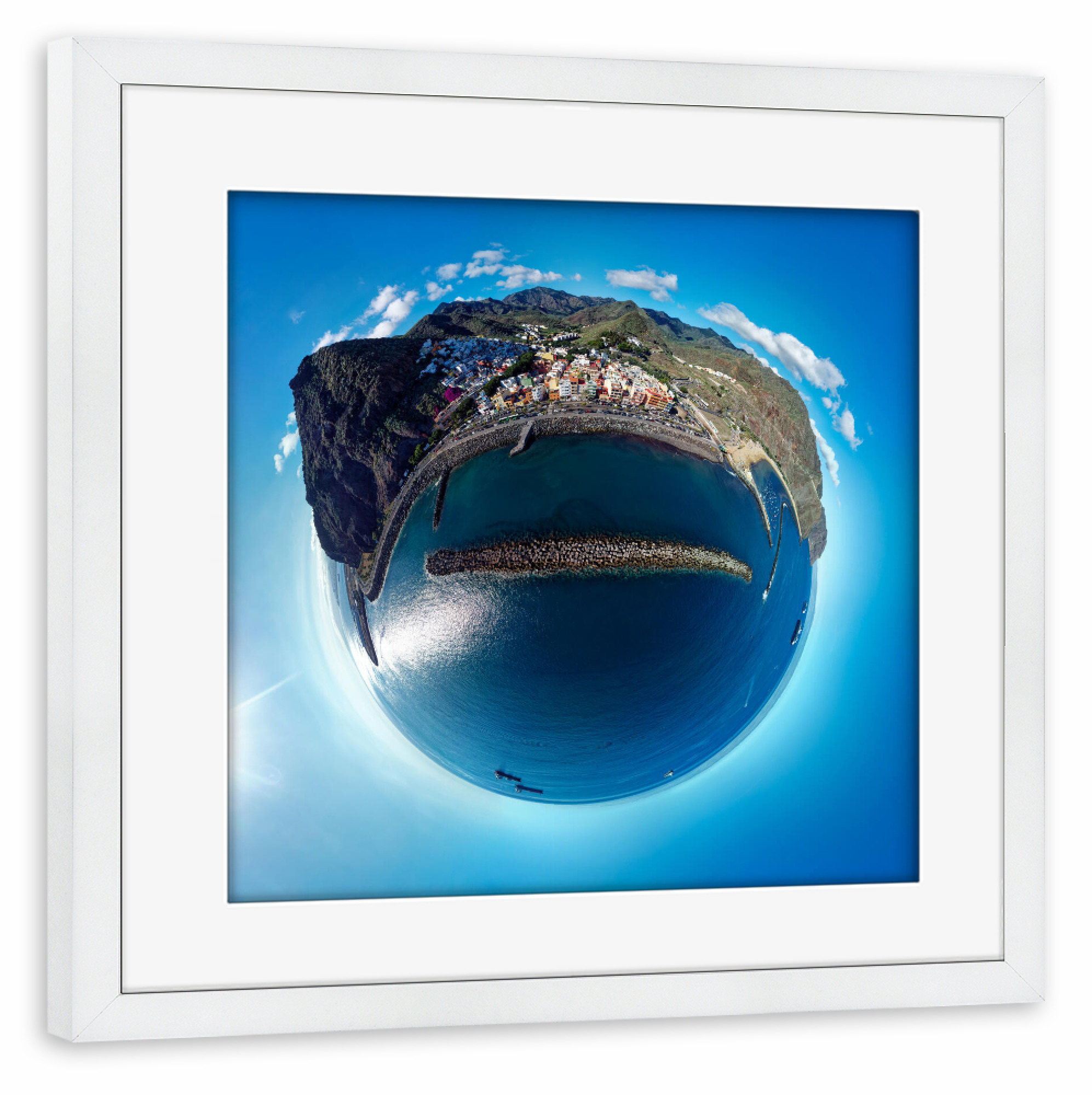 Poster mit Rahmen weiß "Teneriffa - San Andrés; midi" artboxONE - Städte,Natur,Reise,Reise / Strand und Meer,Reise / Länder