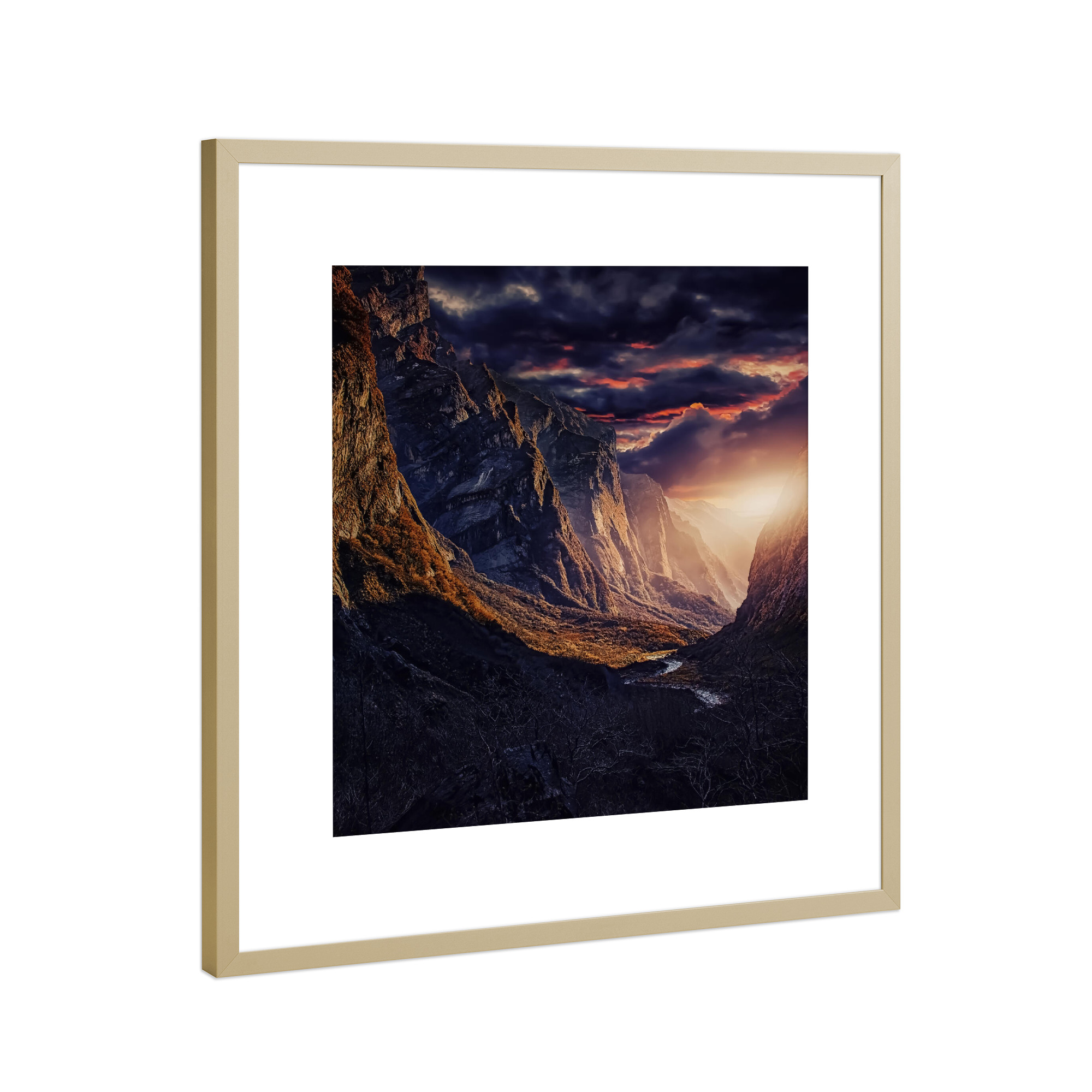 Poster mit Rahmen Gold "The Mordor" artboxONE - Natur,Reise,Reise / Asien,Reise / Länder